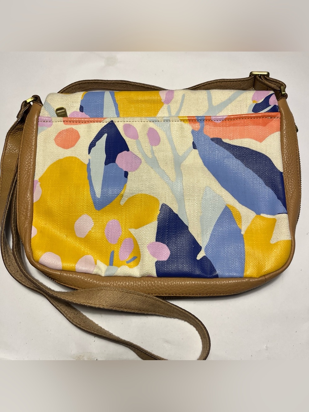 Large Fossil LOT Purse Wallet Floral Crossbody Shoulder Bag Boho Leather Canvas - Picture 3 of 16